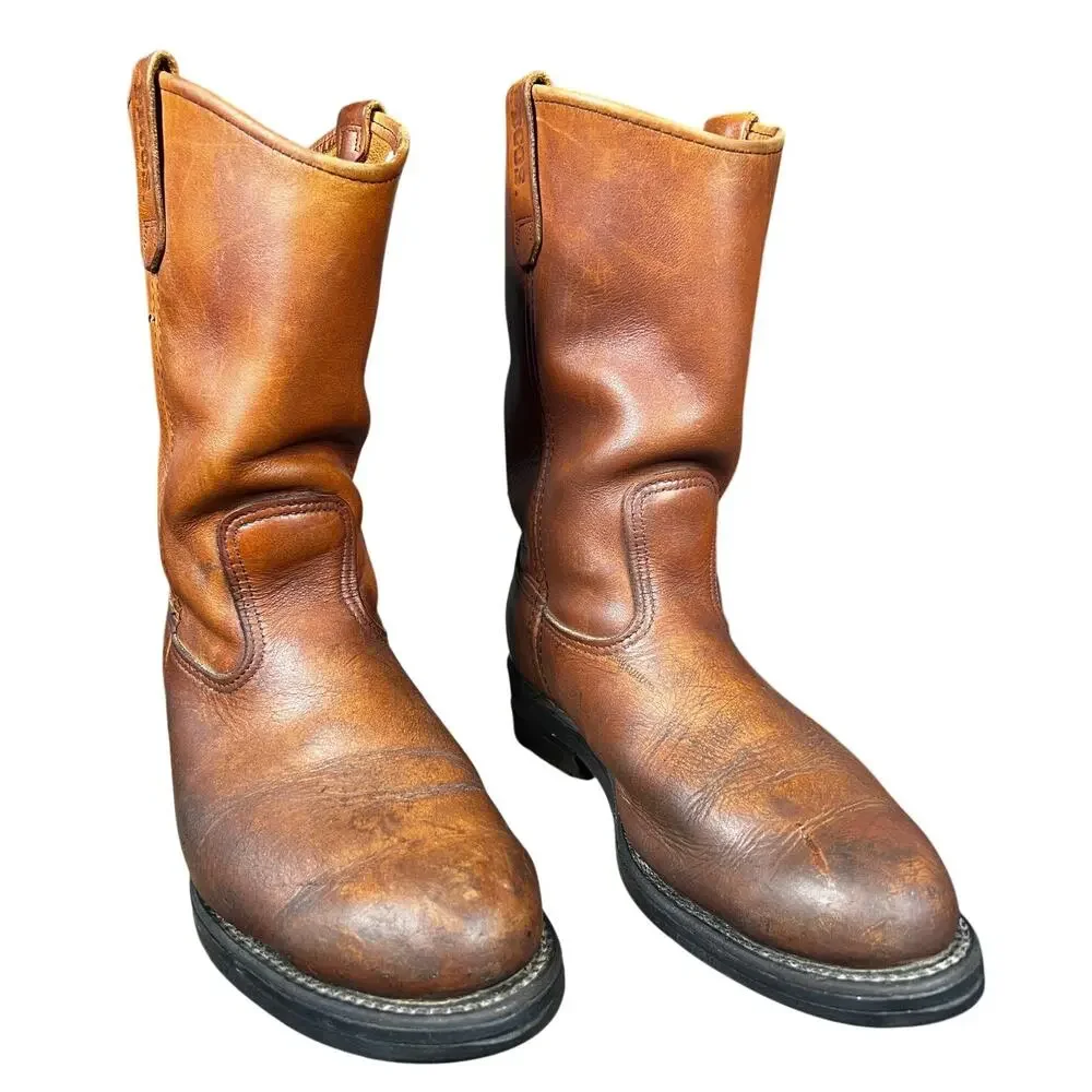 Vintage Red Wing 1198 Pecos Brown Leather Soft Toe Western Boot Size 8.5 D